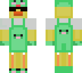 cute duck wearing cute frog clothes