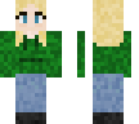 green hoodie girl