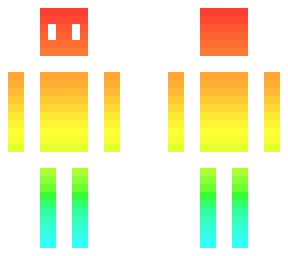 rainbow gradient (roygb) with white outline