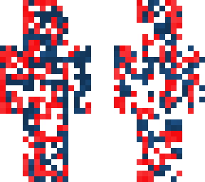 red, blue spots