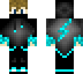 black and light blue hoodie guy