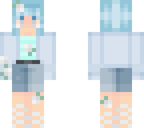 blue hair + jaket