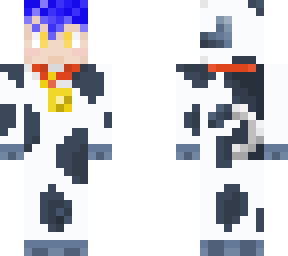 fluffy in a cowsuit
