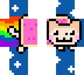 nyan cat but its a british short-hair cat