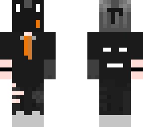 orange masked skin w a tie