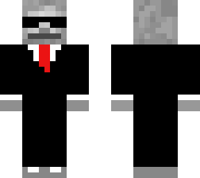 skeleton in the suit with black glasses