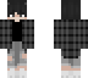 gray/black plad shirt boy