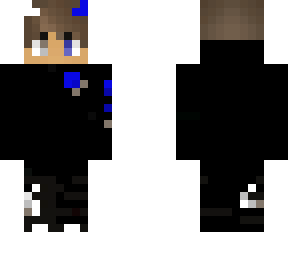 black hoodie boy (blue)