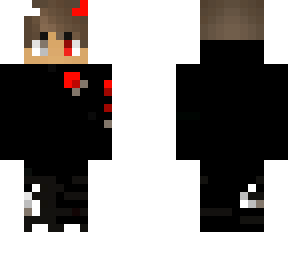 black hoodie boy (red)