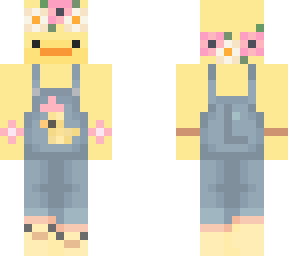cute ducky with flower crown + derp face