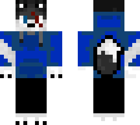 wolf with dark blue hoodie after war
