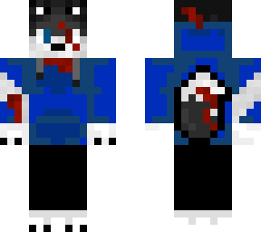 wolf with dark blue hoodie after war but worse