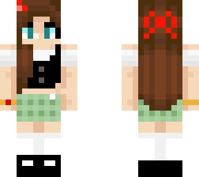 y2k girl green plaid skirt