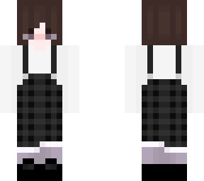 black n' grey plaid overalls