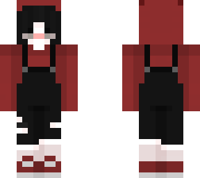 black overalls w/ red simley hoodie
