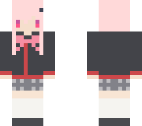 chibi pink hair school girl