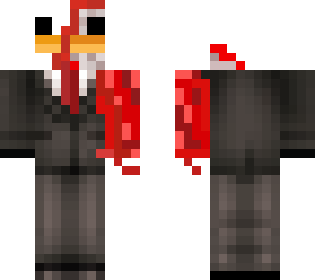chicken  with exposed face and arm