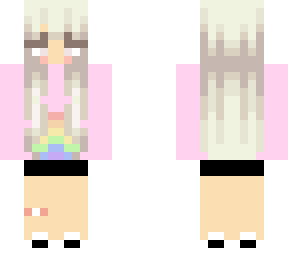 cute girl rainbow t-shirt aesthetic hair base used