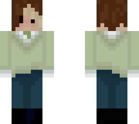 green sweater with eyes