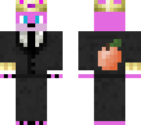 peachy in suit