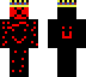 red with black and crown
