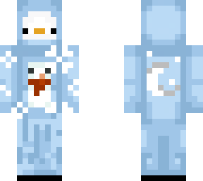 duck in blue winter sweater