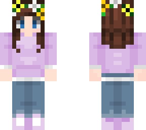 girl with lilac hoodie and flower crown