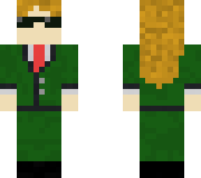 long haired girl/guy in suit