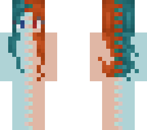 ornge/cyan split hair base