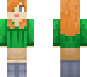 redhead with blouse and skirt