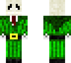 skeleton in a green suit