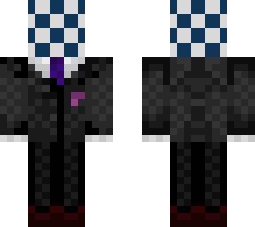 suit with square pattern for his head.