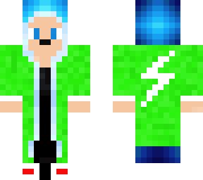 blue head with green coat
