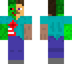 half zombie steve