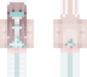 pastel green bunny girl