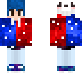 red vs blue boy with panda beanie