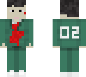 squid game player with blood