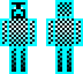 toxic cyan/ice blue neon skin
