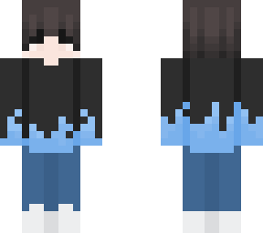 black / blue flames