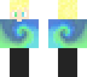blue and green blond boy