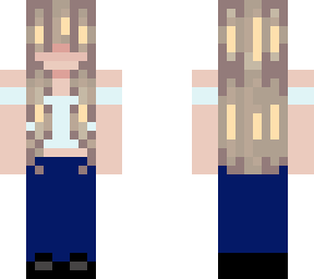 <3 blue outfit and brown hair <3