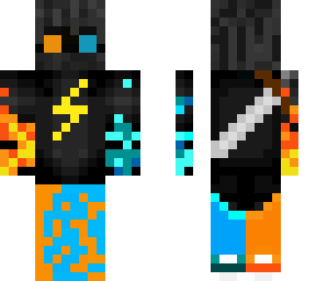 flame x water minecraft war skin