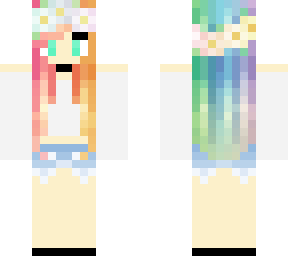 flower girl with rainbow hair