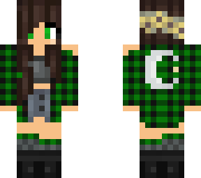 green flannel shirt girl