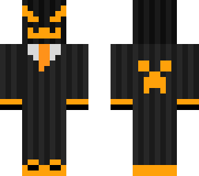 orange pumpkin with suit