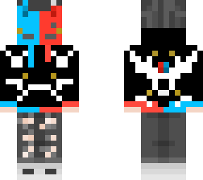 red and blue kitsune skin