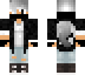 black and white wolf tail (fixed tail)