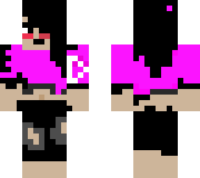 emo pink top girl