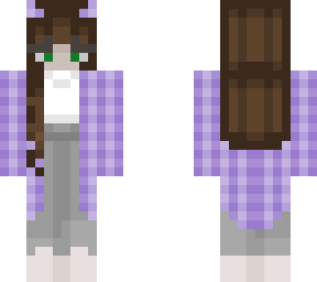 purple flannel girl skintober day 7
