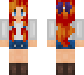 Red Hair girl with ribbon | Minecraft Skin